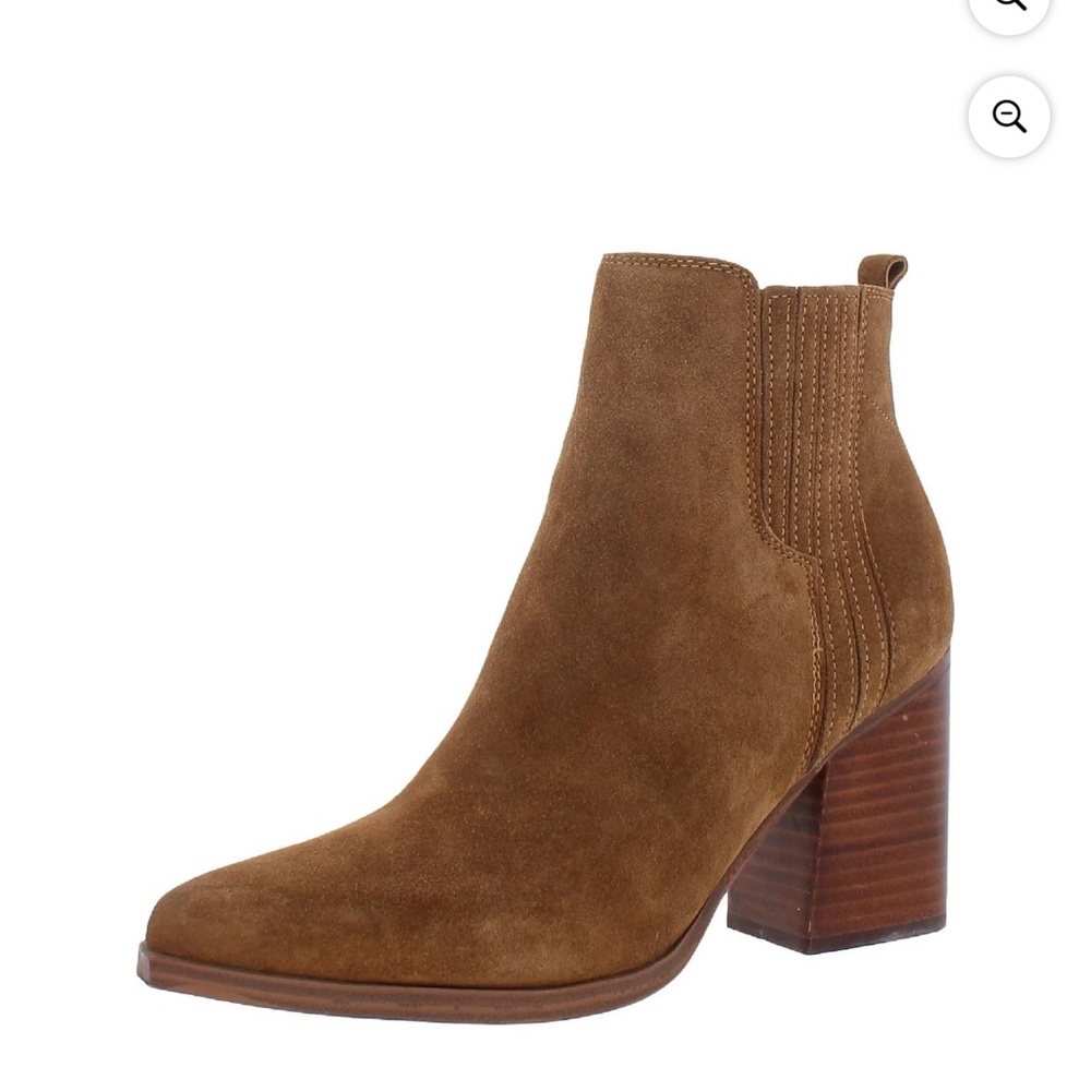 Marc Fisher LTD Suede Heeled Ankle Tan Suede Ankle Boots